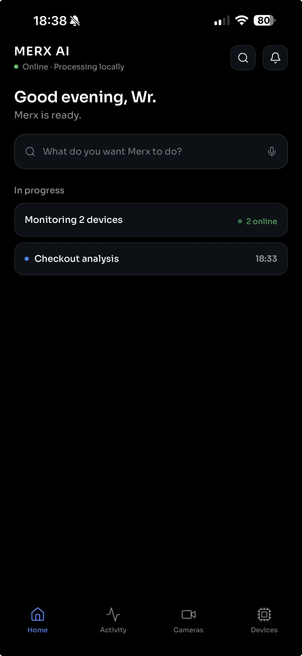 Merx AI App — home